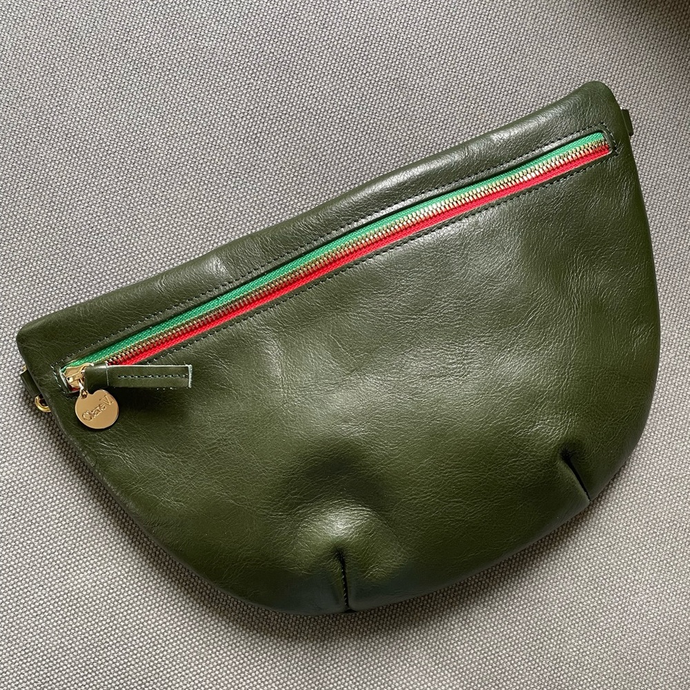 Clare V Grande Fanny, Green Leather